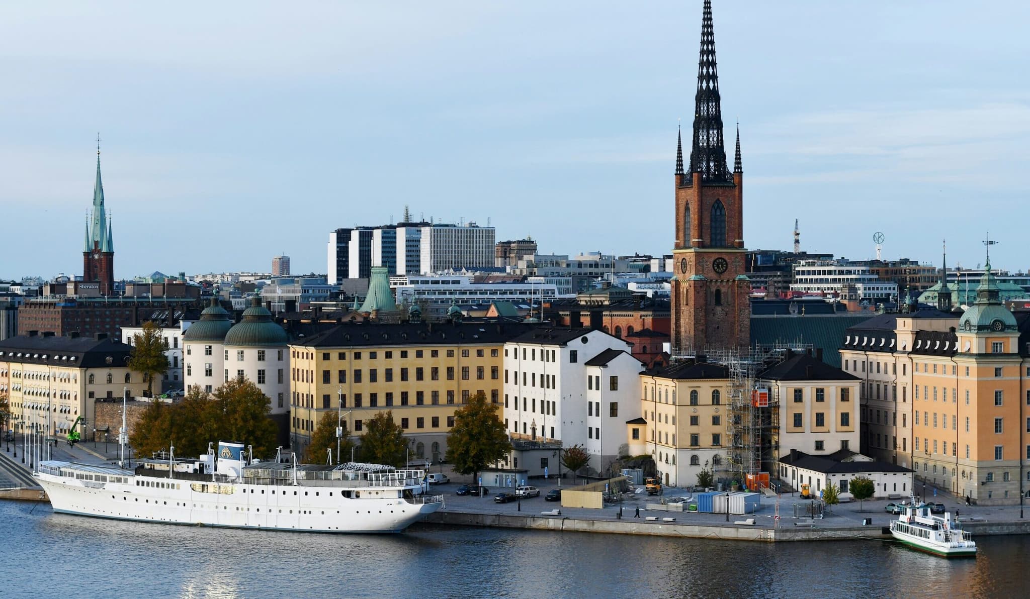 View of central Stockholm and Riddarholmen with the church tower, close to Swace’s office.